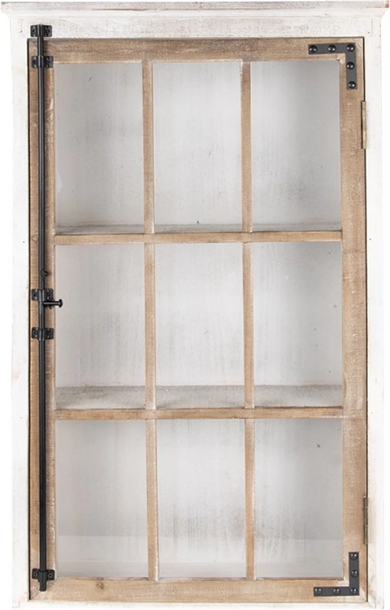 Wandrek 49x15x80 Cm Wit Bruin Hout Metaal Rechthoek Muurrek Opbergkast 3 Wandrek 49x15x80 Cm Wit Bruin Hout Metaal Rechthoek Muurrek Opbergkast