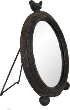 Staande Spiegel 26*4*30 Cm Bruin Ijzer, Glas, Hout Rond Vogel Tafel Spiegel Decoratie Spiegel 5 Staande Spiegel 26*4*30 Cm Bruin Ijzer, Glas, Hout Rond Vogel Tafel Spiegel Decoratie Spiegel -Trendybywave 772x1200