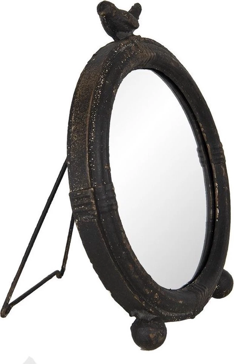 Staande Spiegel 26*4*30 Cm Bruin Ijzer, Glas, Hout Rond Vogel Tafel Spiegel Decoratie Spiegel 4 Staande Spiegel 26*4*30 Cm Bruin Ijzer, Glas, Hout Rond Vogel Tafel Spiegel Decoratie Spiegel - Afbeelding 2