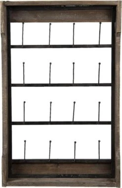 Mokkenrek 46*9*73 Cm Bruin Hout Rechthoek Mokkenboom Mokkenhouder Mokken Rek