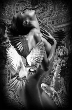 Glasschilderij - Sensueel - Vrouw - 80x120 Cm - Wanddecoratie