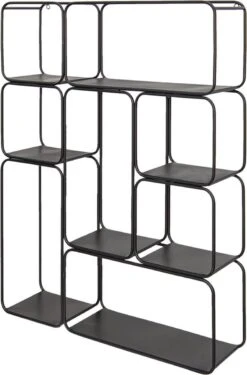 Wandrek 69*18*90 Cm Zwart Ijzer Wandplank Wandschap