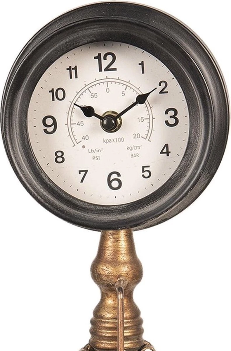 Tafelklok 14*14*37 Cm / 1*AA Bruin Metaal Rond Tafelklokken Binnen Staand Klokje Tafelklokje 3 Tafelklok 14*14*37 Cm / 1*AA Bruin Metaal Rond Tafelklokken Binnen Staand Klokje Tafelklokje