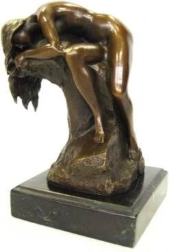 Slapende Schoonheid - Bronzen Beeldje Erotiek - Sculptuur - 17,1 Cm Hoog