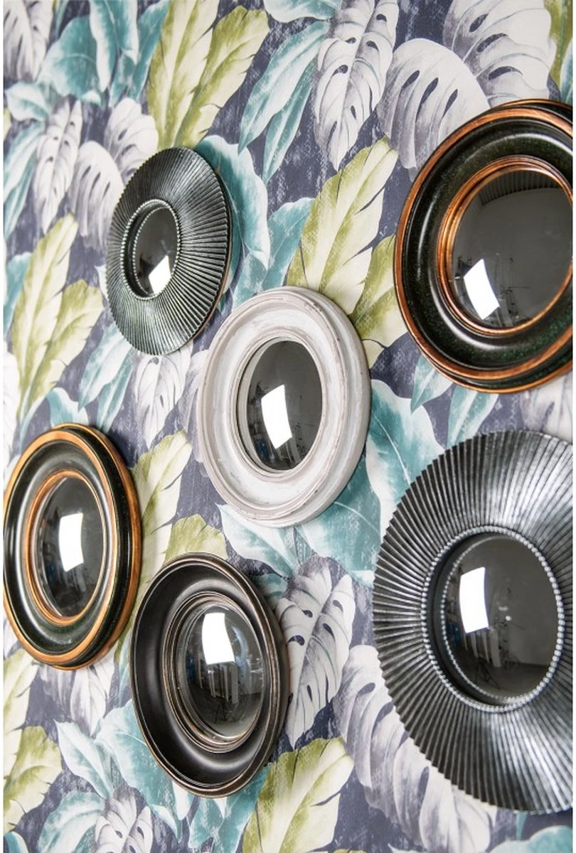 Spiegel Ø 23 Cm Wit Kunststof Rond Bolle Spiegel Wand Spiegel Muur Spiegel 4 Spiegel Ø 23 Cm Wit Kunststof Rond Bolle Spiegel Wand Spiegel Muur Spiegel - Afbeelding 2