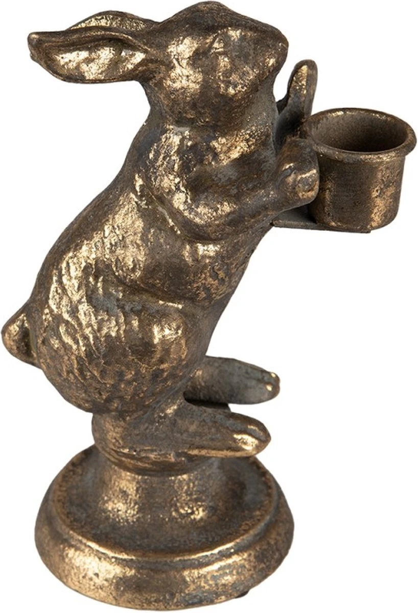 Set Van 2 X Kandelaar Konijn 12x10x30 Cm Goudkleurig Ijzer Kaarsenstandaard Kaarsenhouder 3 Set Van 2 X Kandelaar Konijn 12x10x30 Cm Goudkleurig Ijzer Kaarsenstandaard Kaarsenhouder