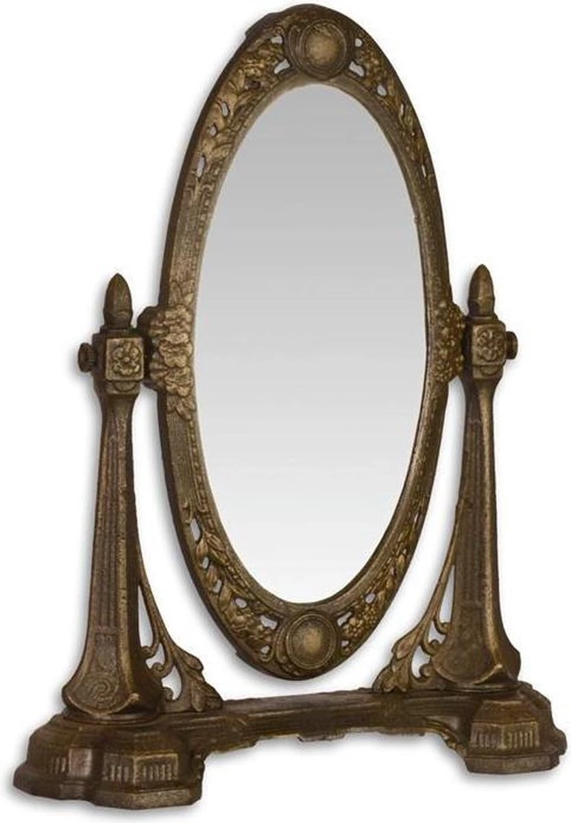 Staande Kleedspiegel Klassiek - Spiegel - Gietijzeren Tafelspiegel - 44 Cm Hoog 3 Staande Kleedspiegel Klassiek - Spiegel - Gietijzeren Tafelspiegel - 44 Cm Hoog