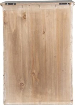 Wandrek 38x14x58 Cm Wit Bruin Hout Metaal Muurrek Opbergkast -Trendybywave 857x1200
