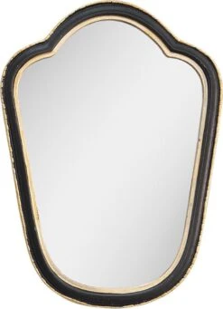 Wandspiegel 19*2*26 Cm Zwart, Goudkleurig Kunststof, Glas Grote Spiegel Muur Spiegel Wand Spiegel