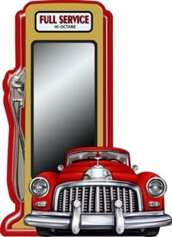 Wandspiegel 49*4*67 Cm Rood, Beige Metaal, Glas Full Sevice Hi-octane Grote Spiegel Muur Spiegel Wand Spiegel