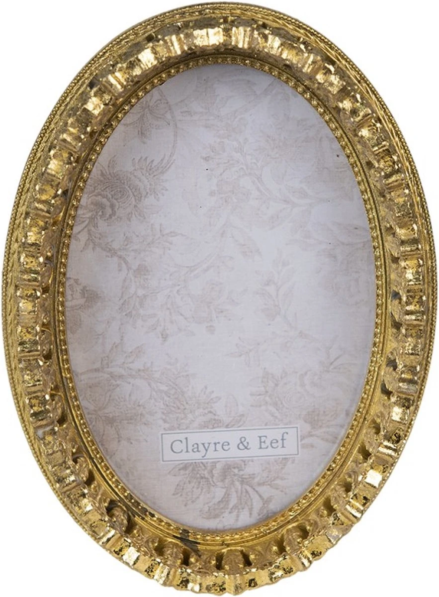 Set Van 2 X Fotolijst 10x15 Cm Goudkleurig Kunststof Ovaal Fotokader Wissellijst Foto Frame