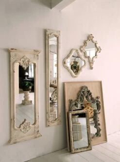 Wandspiegel 55*5*149 Cm - Wit Hout Glas