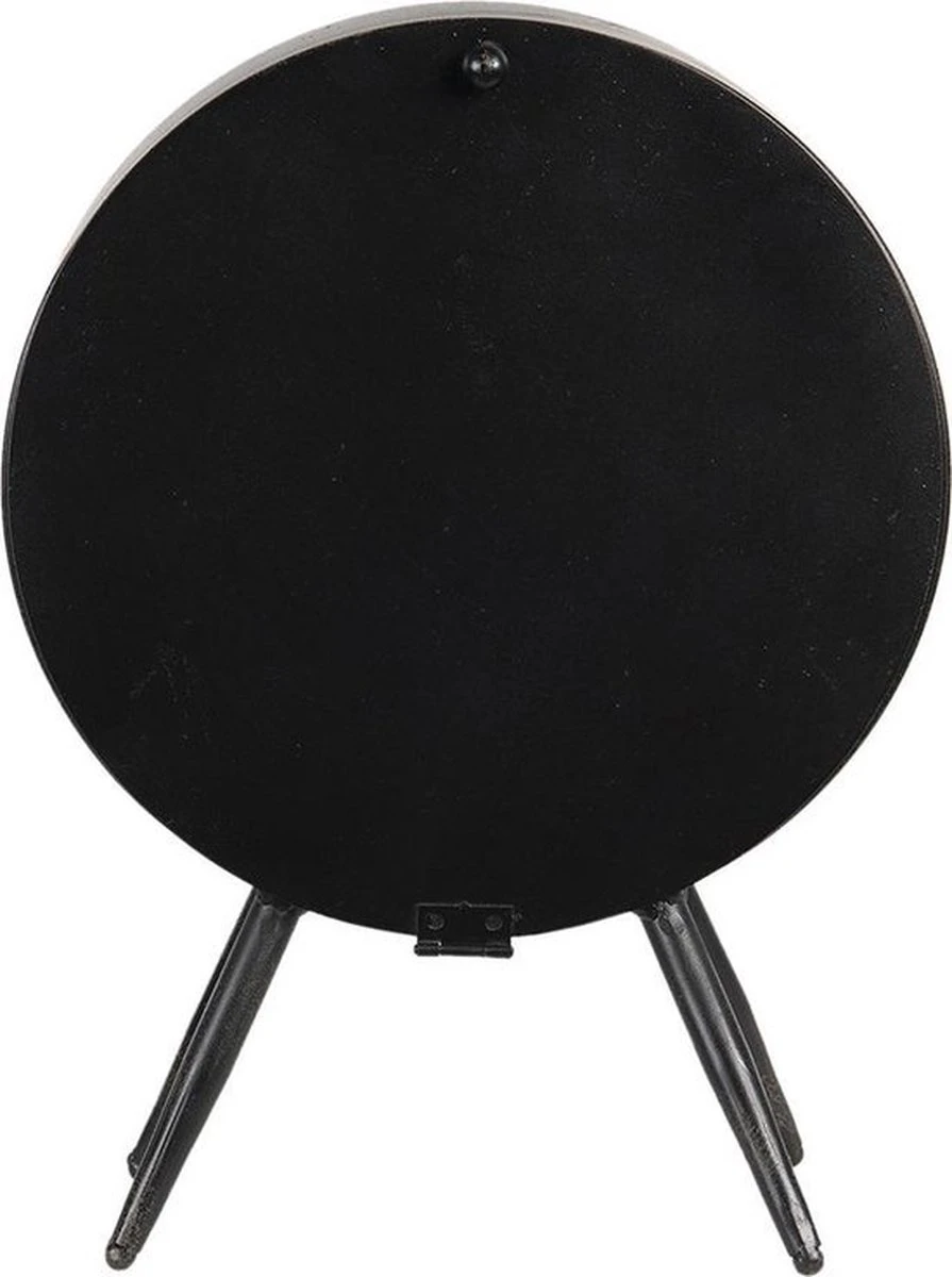 Tafelklok 24*11*32 Cm / 1*AA Zwart Ijzer, Glas Rond Tafelklokken Binnen Staand Klokje Tafelklokje - Vintage Klok 5 Tafelklok 24*11*32 Cm / 1*AA Zwart Ijzer, Glas Rond Tafelklokken Binnen Staand Klokje Tafelklokje - Vintage Klok - Afbeelding 3