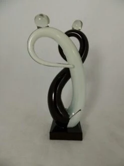 Sculptuur - 26 Cm Hoog - Danspaar - Zwart/wit - Figuratief - Decoratie