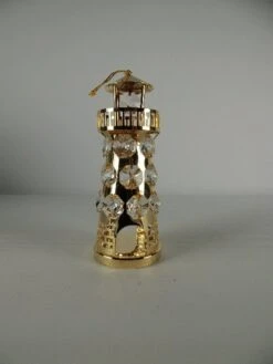 Sculptuur - 12 Cm Hoog - Beeld Miniatuur - Vuurtoren - Goud