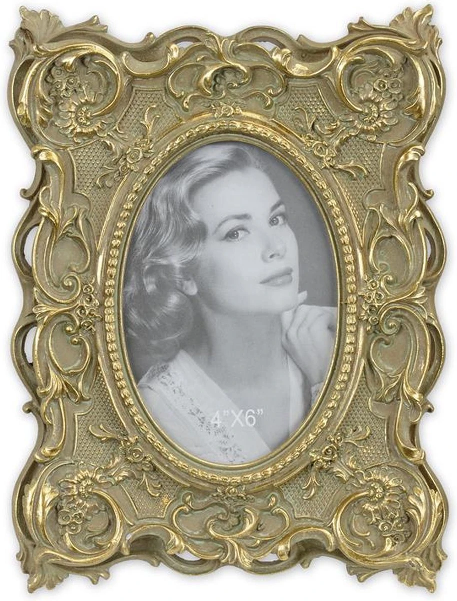 Klassieke Fotolijst - Resin Lijst - Goudkleur, Ovale Foto - 25,4 Cm Hoog 3 Klassieke Fotolijst - Resin Lijst - Goudkleur, Ovale Foto - 25,4 Cm Hoog