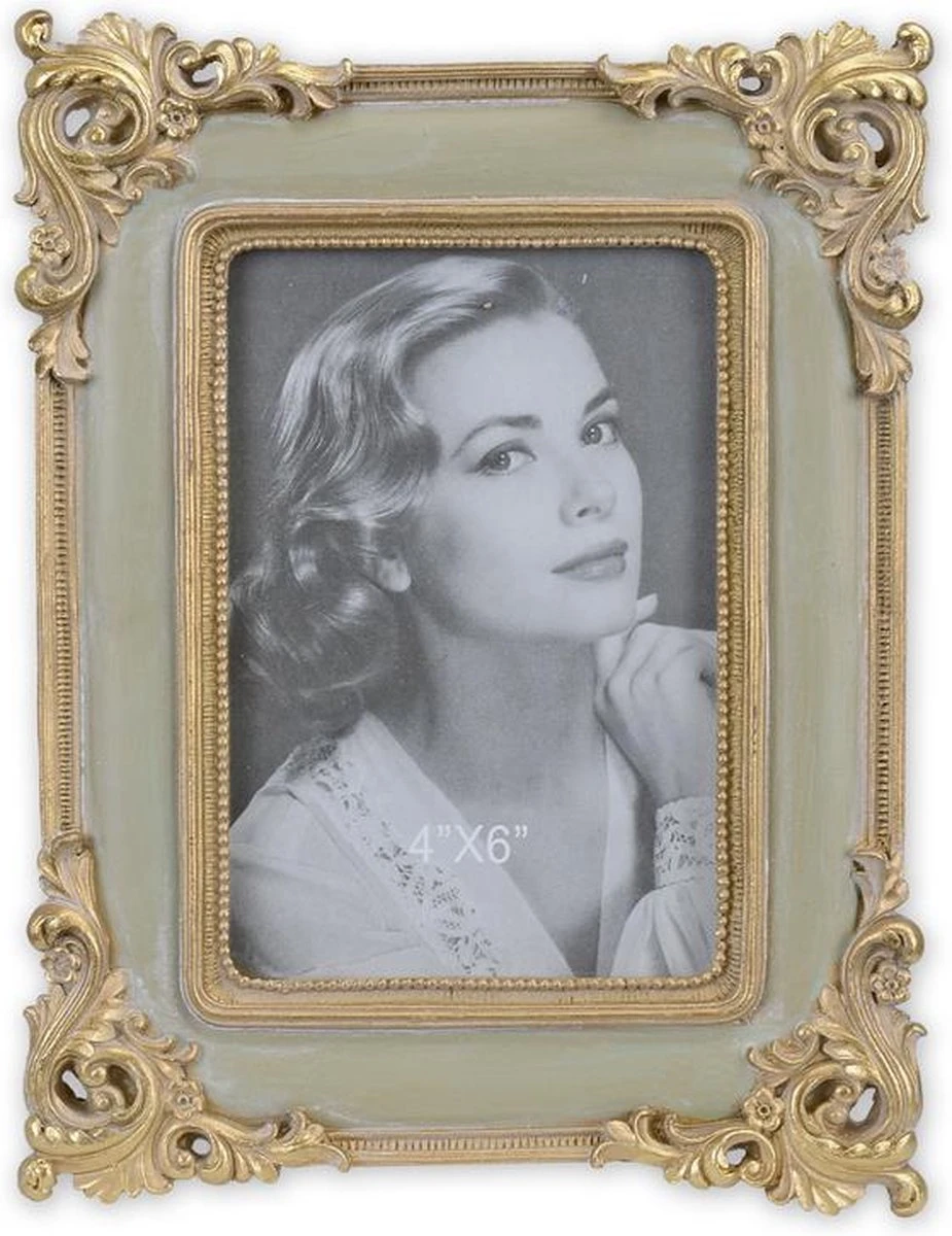 Klassieke Fotolijst - Gouden Afwerking - Polyresin - 22,5 Cm Hoog