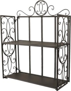 Wandrek 41*18*53 Cm Zwart Ijzer Rechthoek Muurrek Opbergkast Hangkast