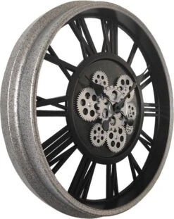 Wandklok Ø 51 Cm Zwart Zilverkleurig Kunststof Rond Muurklok Hangklok -Trendybywave 952x1200 1