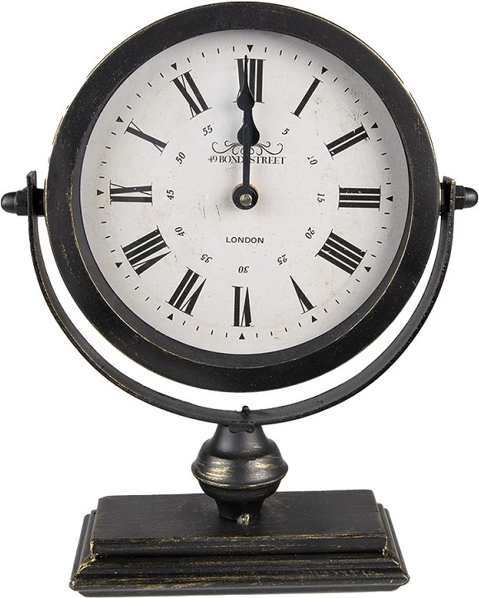 Tafelklok 25x8x30 Cm Zwart Metaal Tafelklokken Binnen Staand Klokje Tafelklokje 3 Tafelklok 25x8x30 Cm Zwart Metaal Tafelklokken Binnen Staand Klokje Tafelklokje