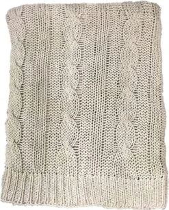 Plaid - Deken - Woonaccessoire - Gebreide Plaid Taupe - 170x130 Cm