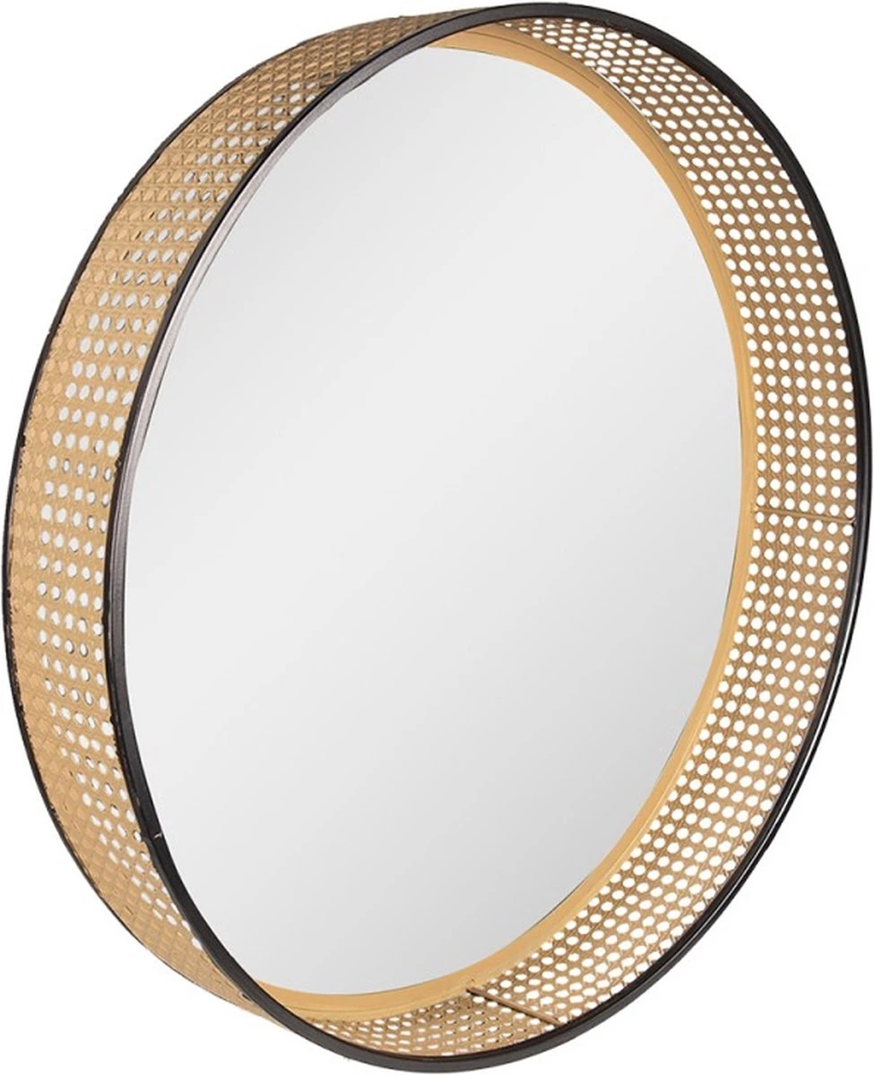 Spiegel Ø 60 Cm Bruin Metaal Rond Grote Spiegel Wand Spiegel Muur Spiegel 4 Spiegel Ø 60 Cm Bruin Metaal Rond Grote Spiegel Wand Spiegel Muur Spiegel - Afbeelding 2