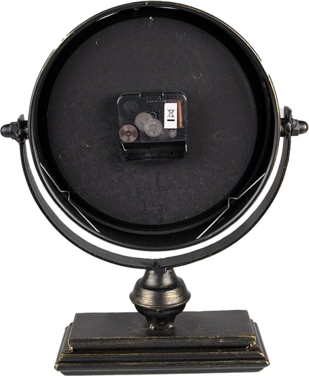 Tafelklok 25x8x30 Cm Zwart Metaal Tafelklokken Binnen Staand Klokje Tafelklokje 5 Tafelklok 25x8x30 Cm Zwart Metaal Tafelklokken Binnen Staand Klokje Tafelklokje - Afbeelding 3