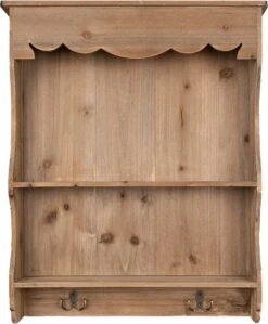Wandrek 47x12x60 Cm Bruin Hout Rechthoek Muurrek Opbergkast